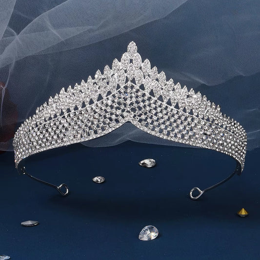 Silver Big Rhinestone Crystal Rhinestone Party Wedding Hair Jewelry Accessories Birthday Tiaras Infantil Crown Women