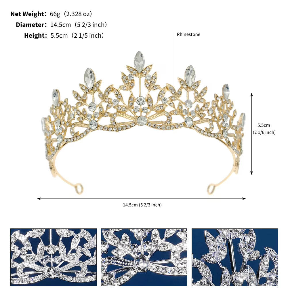 Latest Alloy Crown Wedding Bridal Hair Accessories Rhinestone Bridal Tiara Wedding Fashion Hair Jewelry for Women