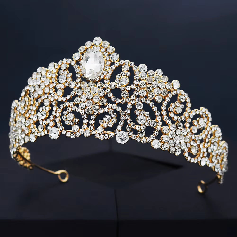 Classical Orchid Bride Jewelry Tiara Grand Wedding Banquet Performance Crown Party Girl Tiara