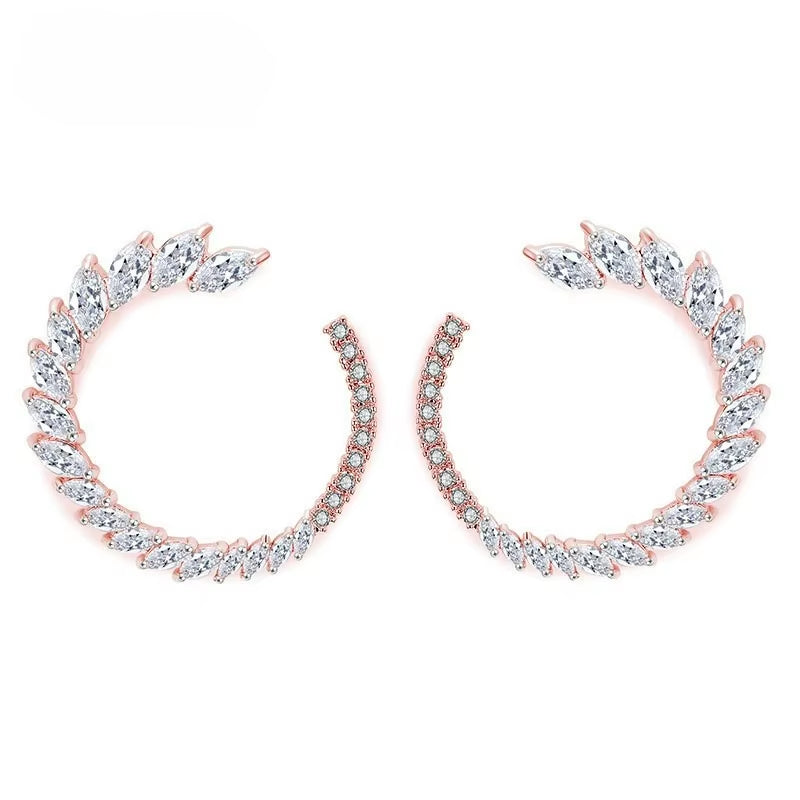 Fashion Korean Version of the Zircon Earrings Simple Personality Bridal Earrings