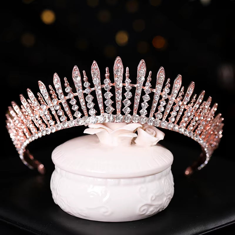 Princess Dinner Dress Curling Hair Wedding Bridal Pageant Rhinestone Crystal Tiaras Crown Molding Headpieces for Queens