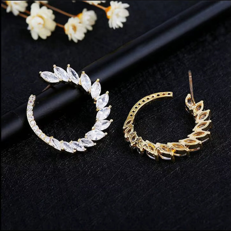 Fashion Korean Version of the Zircon Earrings Simple Personality Bridal Earrings