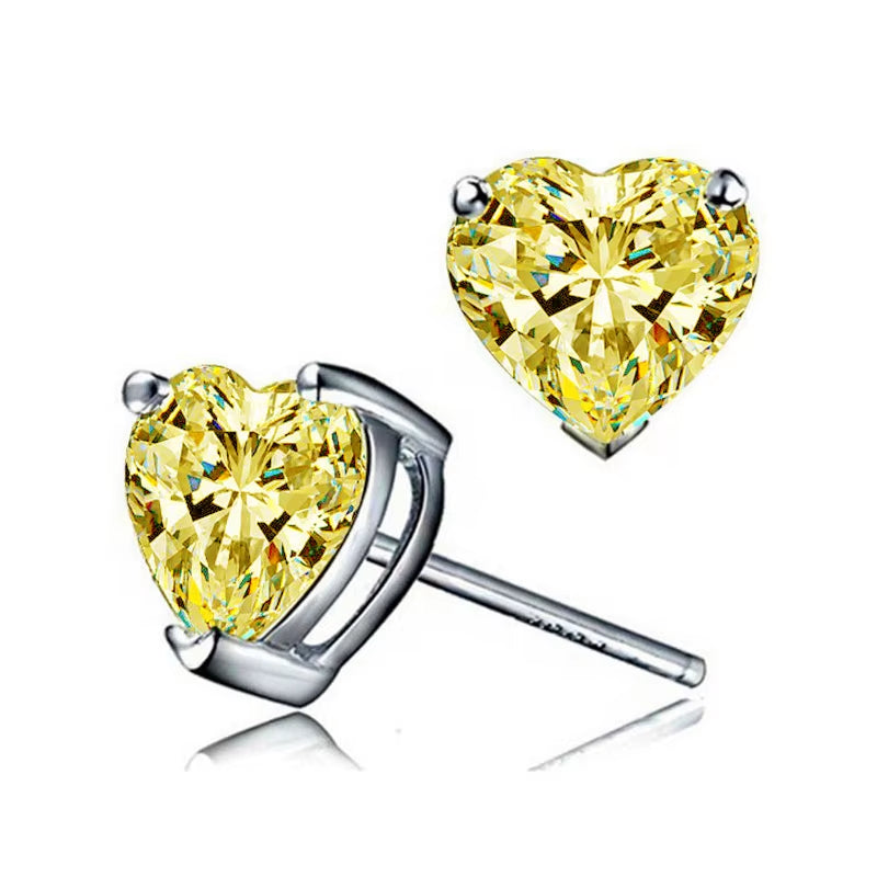 Super Shiny Zirconia Stud Drop Earrings Women'S Jewelry Heart Star Shape Earrings Girls Accessories