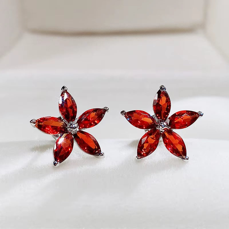 Super Shiny Zirconia Stud Drop Earrings Women'S Jewelry Heart Star Shape Earrings Girls Accessories