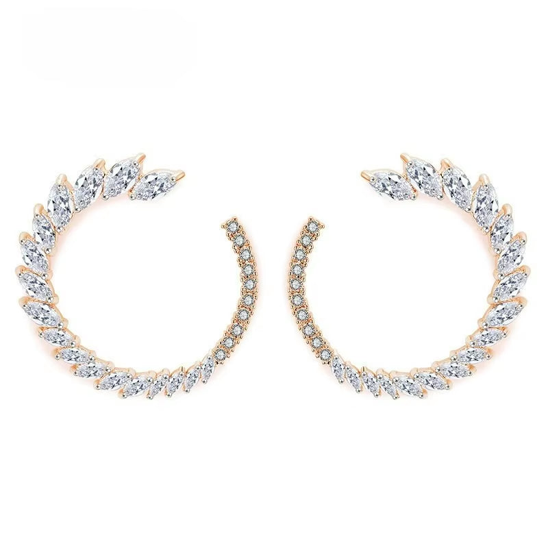 Fashion Korean Version of the Zircon Earrings Simple Personality Bridal Earrings