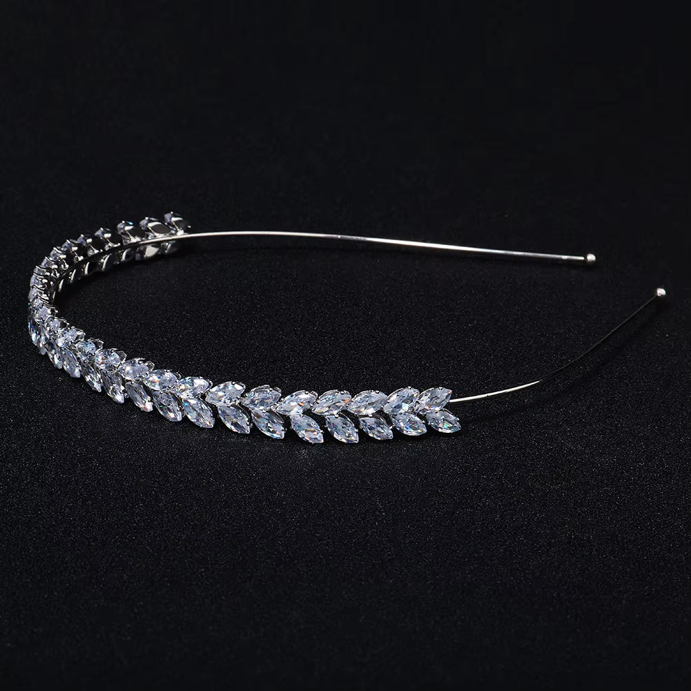 Two Rows Crystal Bridal Jewelry Headdress Zircon Headband Grand Party Wedding Dress Tiara Hair Band