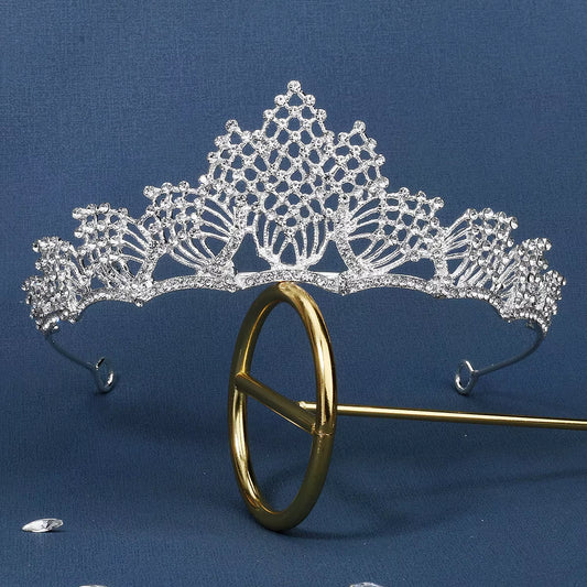 Drop Shipping Silver Wedding Bridal Rhinestone Crystal Crown Tiaras for Queens Corona