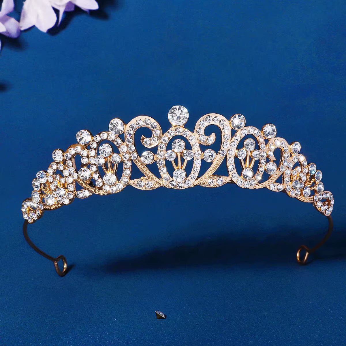 Best Selling Alloy Rhinestone Tiara Crown Bridal Hair Crown Wedding Tiara Princess Pageant Party Golden Crown