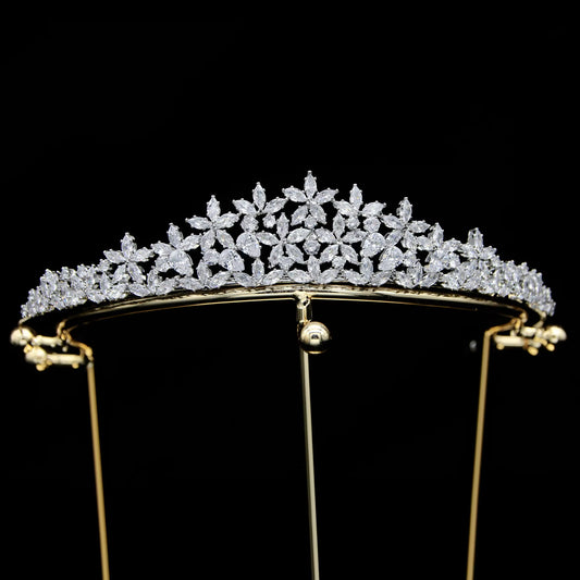 Wedding Tiara and Crown Flower Girl Prom Princess Zircon New Diamond Bridal Hair Accessory Wholesale