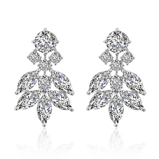 Elegant Temperament Banquet Wedding Accessories Zircon Earrings Women'S Jewelry