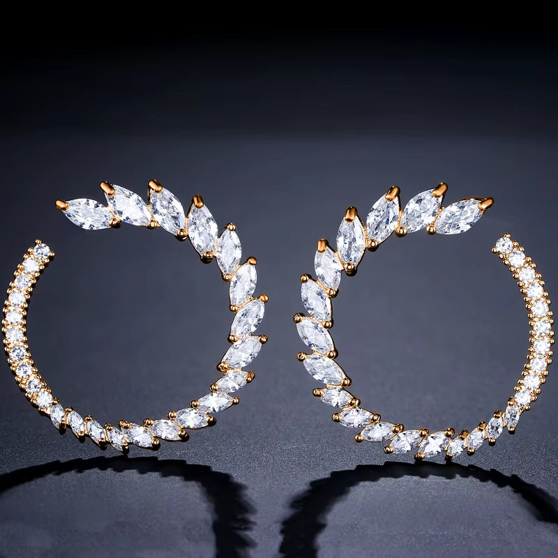 Fashion Korean Version of the Zircon Earrings Simple Personality Bridal Earrings