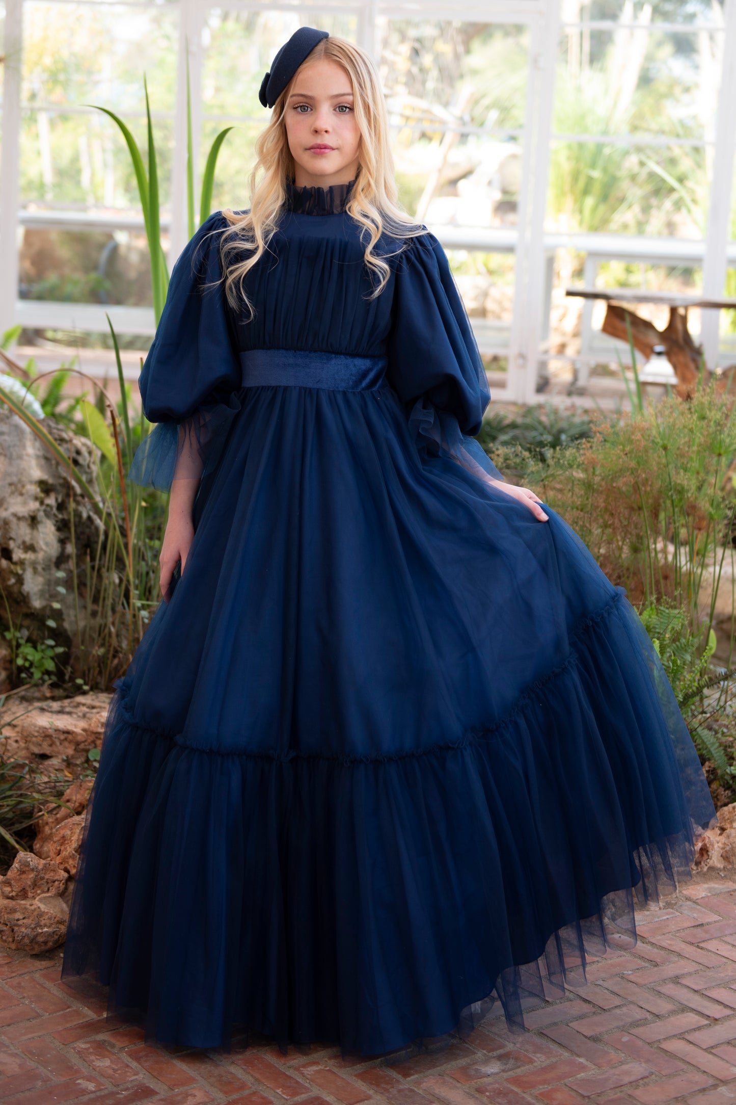 Blue Ruffled Top Gown