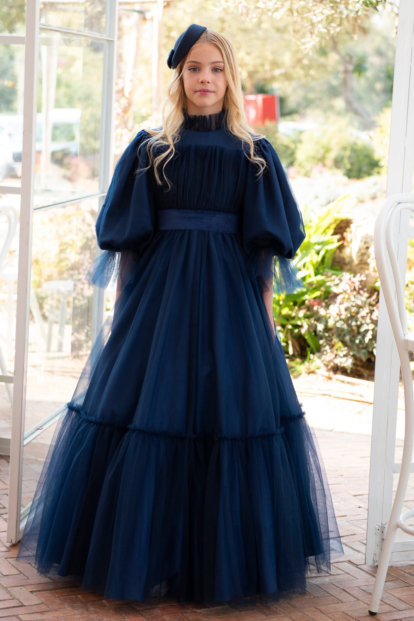 Blue Ruffled Top Gown