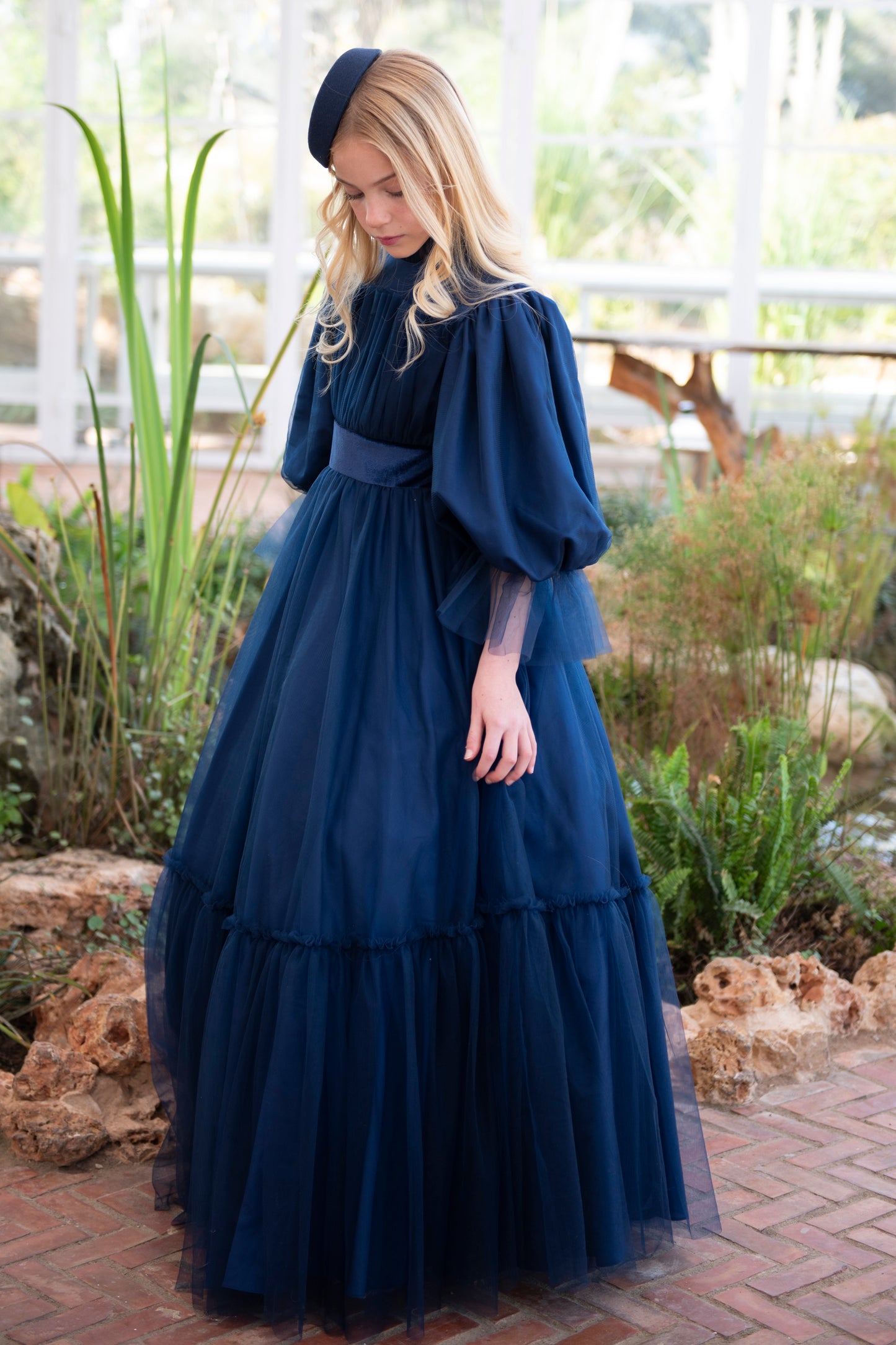 Blue Ruffled Top Gown